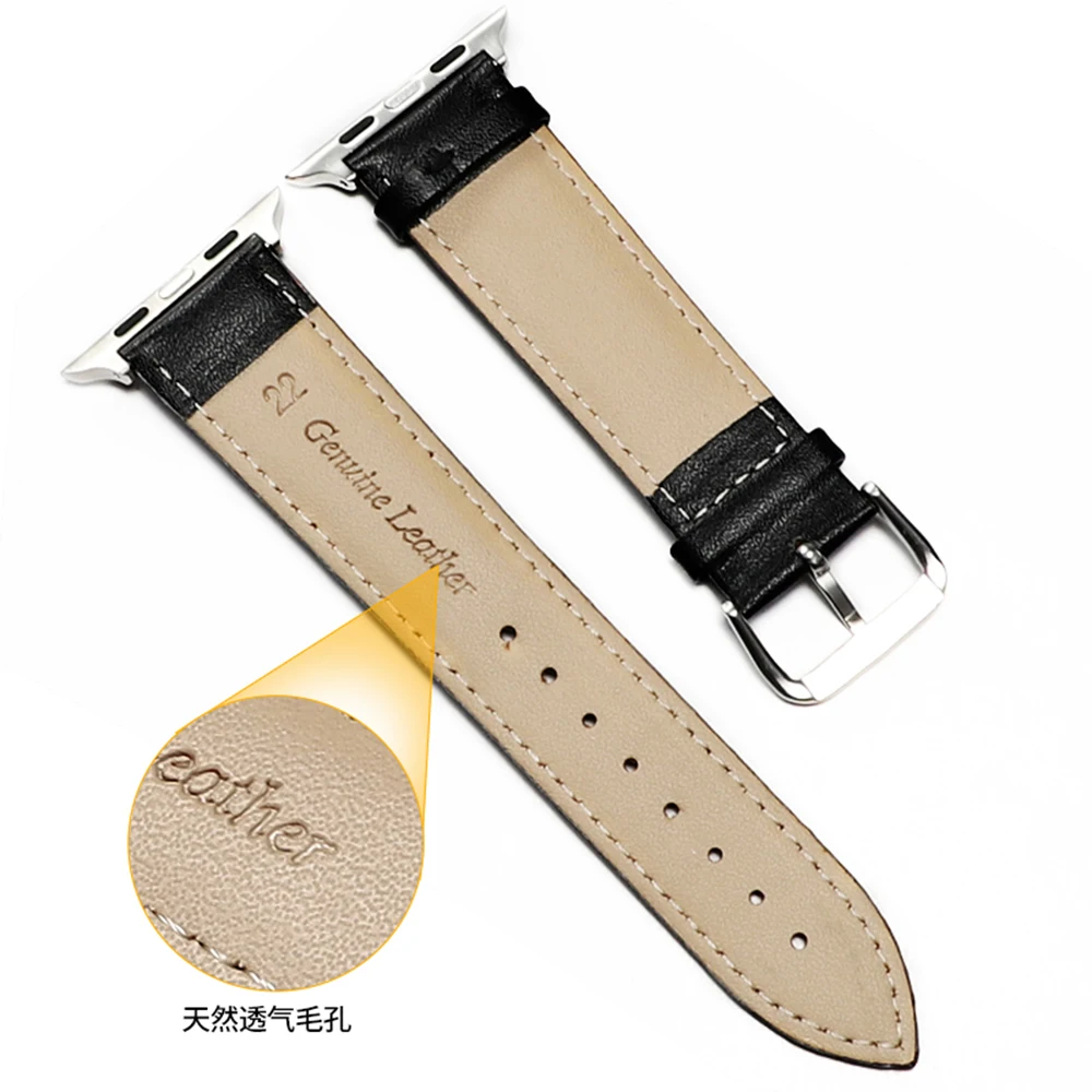 Кожаный ремешок для часов Apple watch series 3 2 1 38 мм 42 мм кожаный браслет для iwatch 5 4 полосы 44 мм 40 мм аксессуары для часов