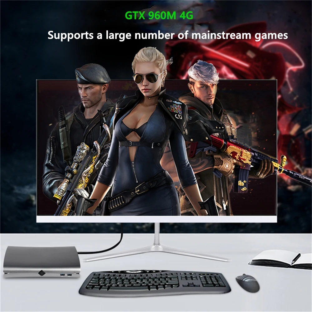 LHMZNIY игровой I7-6700HQ Nvida GTX 960M мини ПК 32G DDR4 1T PCIE SSD Intel мини ПК Linux Windows 10 Настольный HDMI 4K многоэкранный