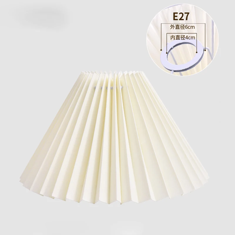New Pleats Lampshade for Table Lamp Standing Floor Lamps Korean Style Pleated Lampshade Cute Desk Lamp Shade Bedroom Lamps E27