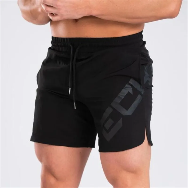 Мужские шорты Летние черные повседневные Moda фитнес компрессионные тренажеры Hombre Бодибилдинг; бег спортивная одежда половина брюки пот