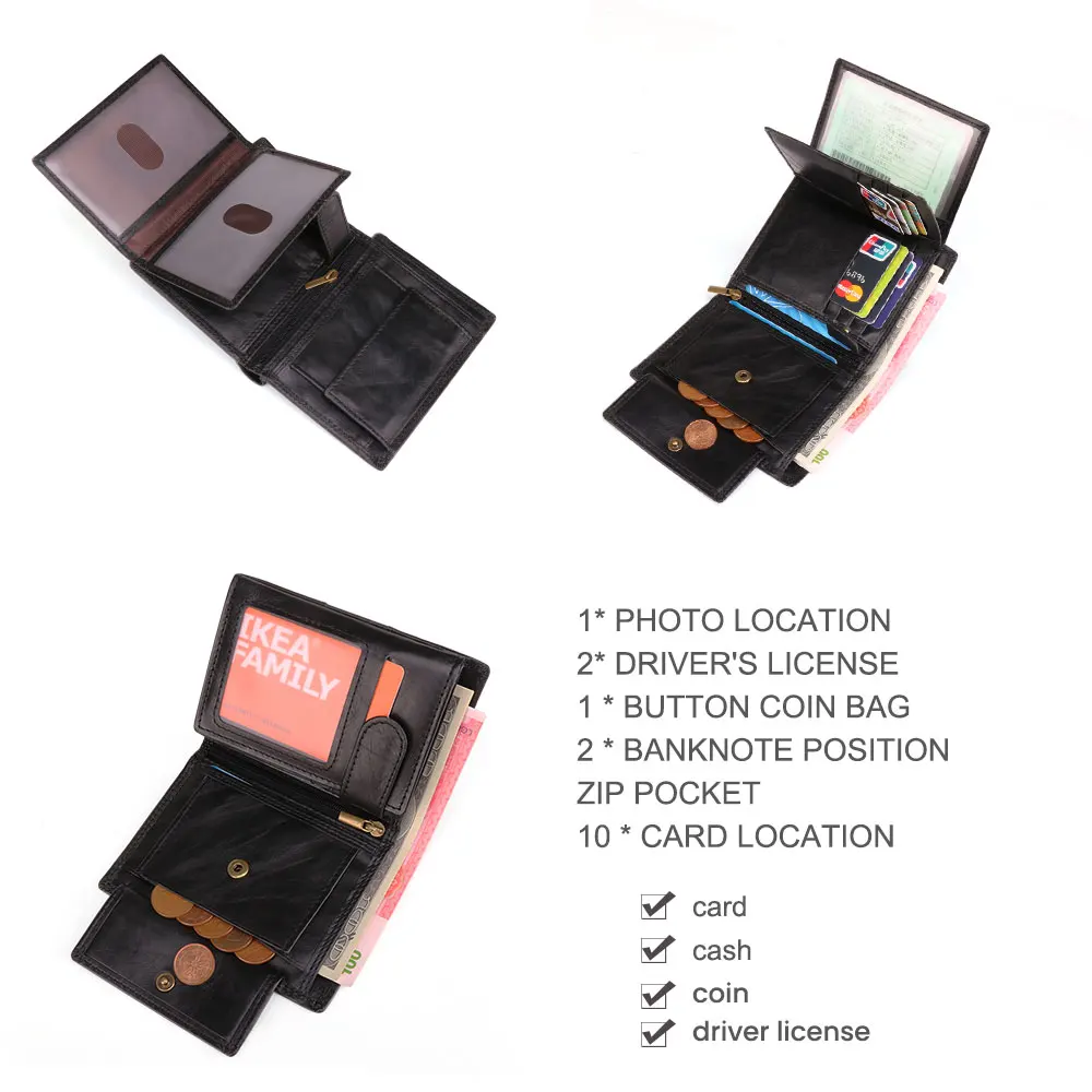 Joyir из натуральной кожи Для мужчин кошельки Роскошные брендовые RFID Бумажник держатель для карт бумажник с Отделом для монет карман короткие мужская сумка для денег