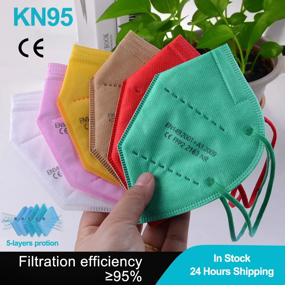 FFP2 маска Сертификат CE Mascarillas FPP2 neгра 5 слоев FFP2Mask 9 цветов взрослые KN95 маски FP2