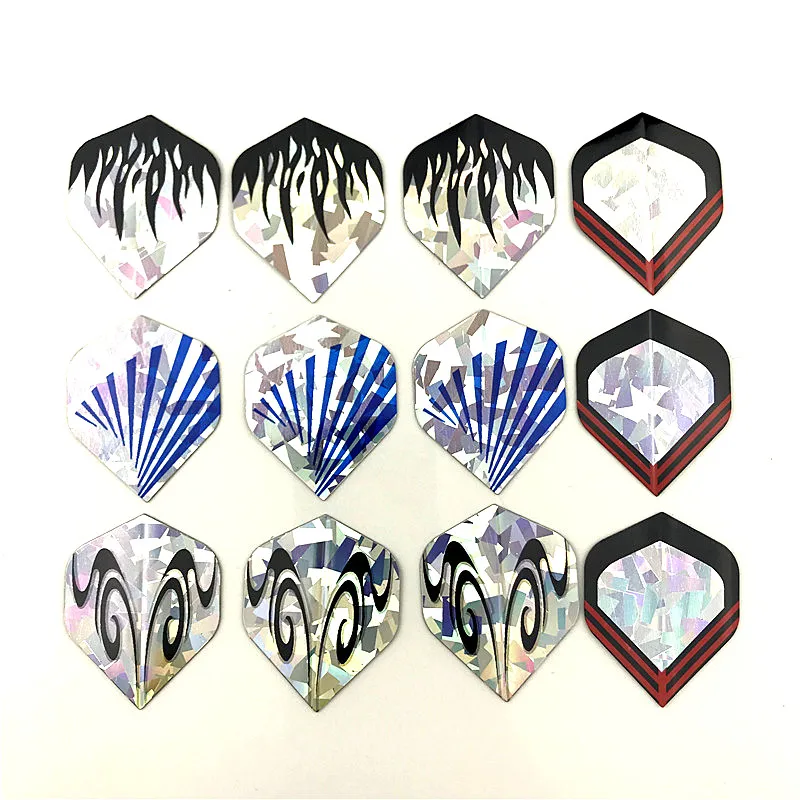 12pcs Горячая распродажа светоотражающие 6/8/9/12/30 шт. пвх лазерный дарт крыло дротика s Перелёты высокое качество прочный хорошее дротика Перелёты набор - Цвет: 12pcs