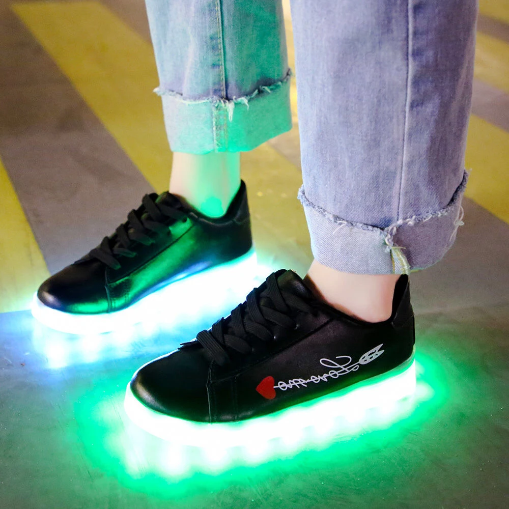 Son lógica Atento Zapatos luminosos recargables por Usb para mujer y hombre, calzado con luces  LED, suela iluminada, diagrama de flecha negra, novedad de 2021 - AliExpress