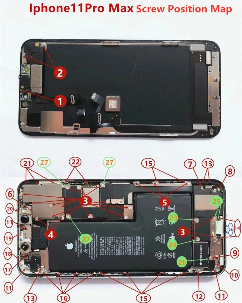 登場! Full Screw Set for iPhone 6/6P/6S/6SP/7/7P/8/8P/X/XR/XS/XS スマホアクセサリー