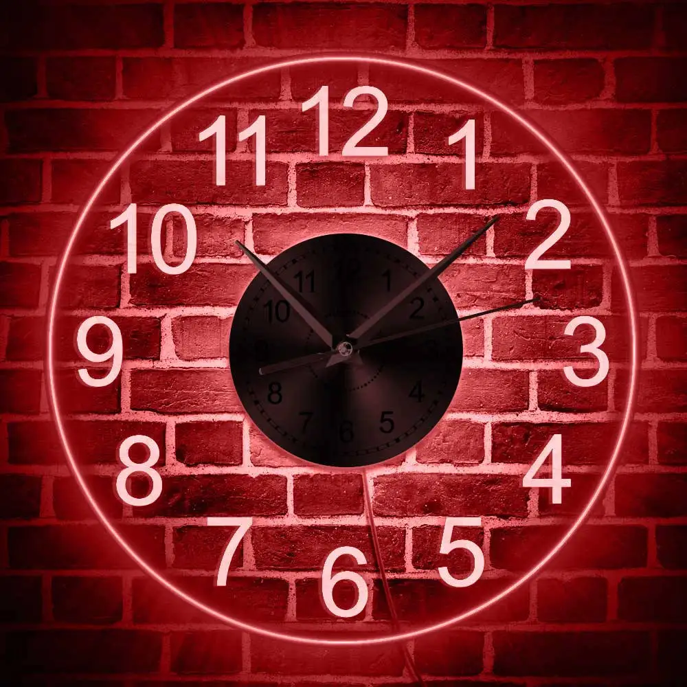 Винтажные 1" арабские цифры светодиодный подсветкой декоративные настенные часы акриловые круглые Настенные часы для домашнего декора Настенный светильник
