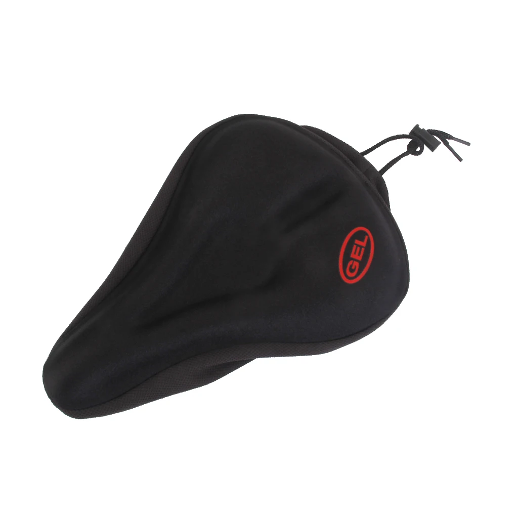 

Soft Silicone Bike Bicycle Cycle Riding Seat Saddle Cover Cushion Pad Black