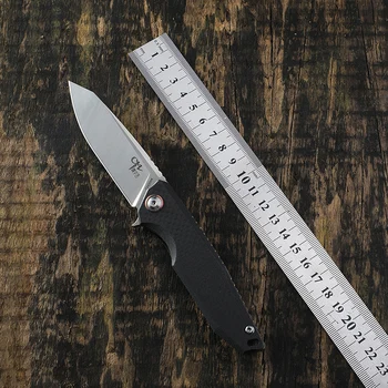 

CH folding knife AUS-8 blade titanium carbon fiber handle pocket knife outdoor camping tactical self-defense EDC tool 3004