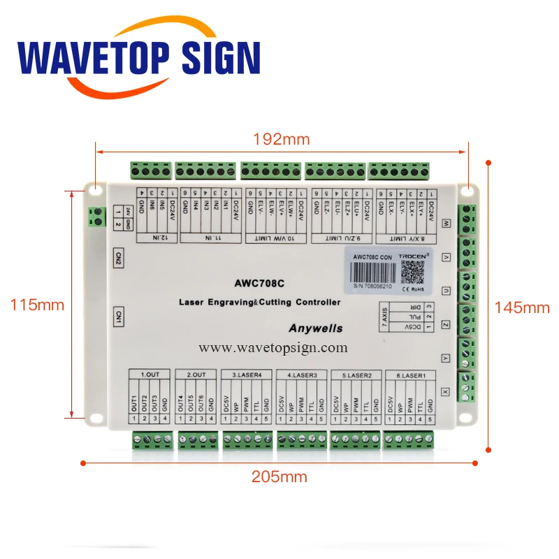 WaveTopSign AWC708C CCD Vision позиционирование CO2 лазерная CCD камера система управления для Co2 лазерная резка, гравировальный станок