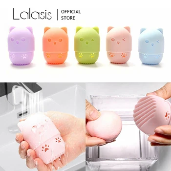 

Lalasis Makeup Egg Storage Box Beauty Powder Puff Blender Holder Drying Case Portable Soft Silicone Cosmetic Blender Sponge Box
