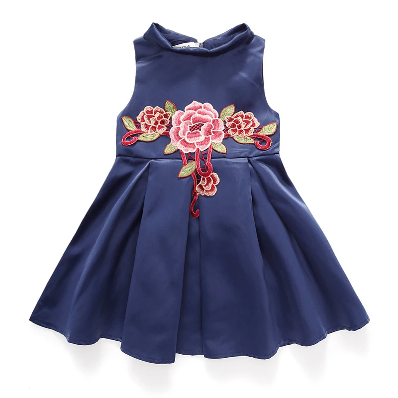 Г. Платье принцессы для девочек детское шифоновое платье с цветами, кружевное вышитое платье-топ на бретелях детская одежда INS для девочек, От 3 до 12 лет