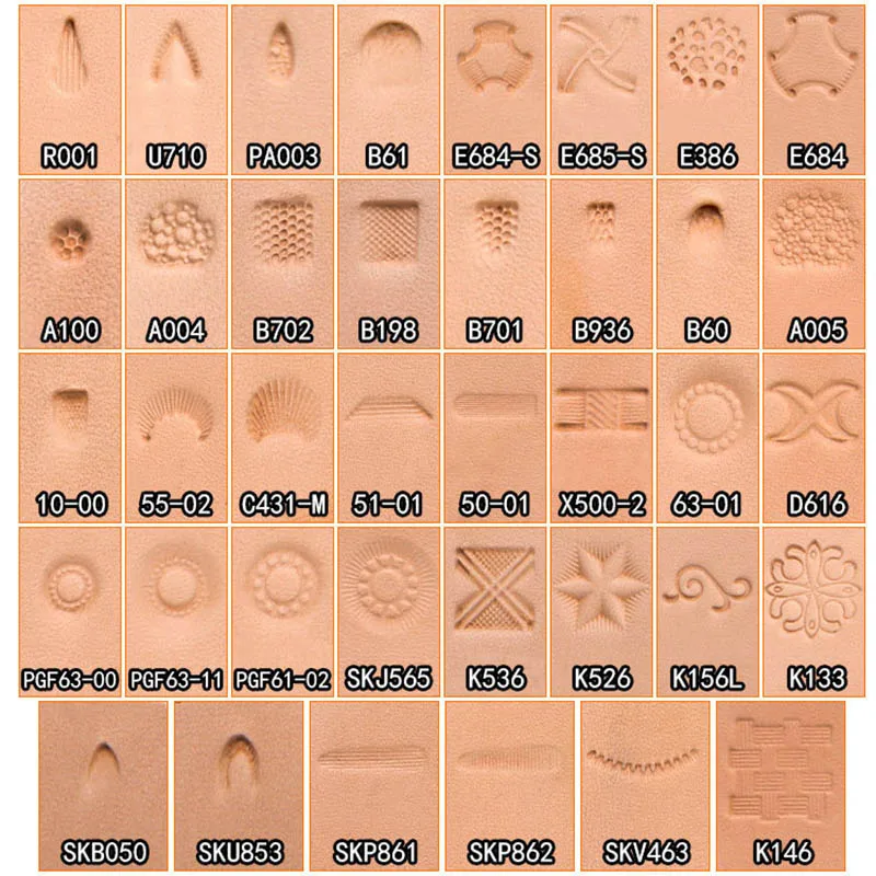 Leather Carving Printing Manual DIY Leather Alloy Printing Tools Special Tools for Carving and Knocking Flowers K536 carving printing tools