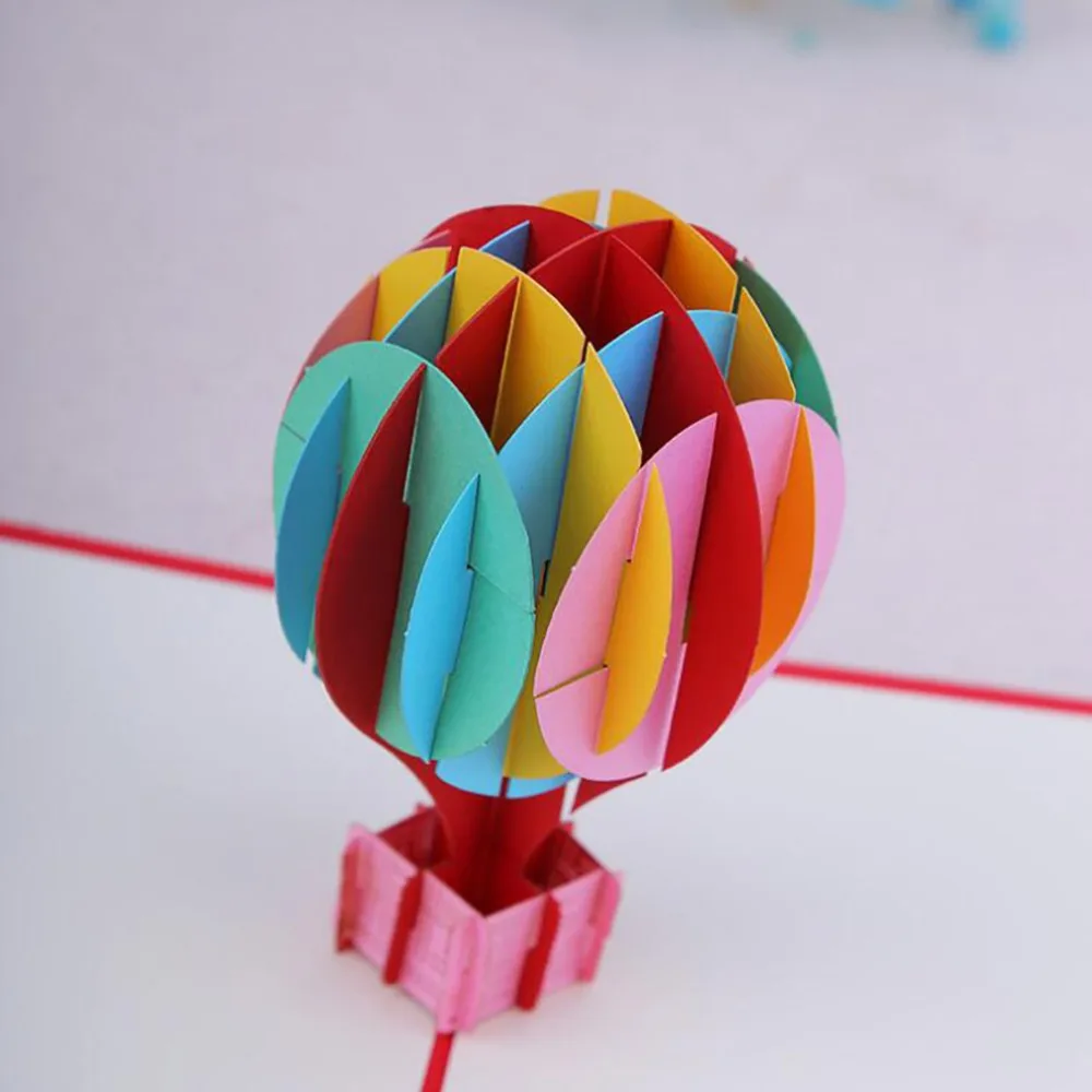 Воздушный шар 3D всплывающие Открытки День святого Валентина Подарочная открытка с конвертом наклейка свадебные приглашения Поздравительные открытки юбилей