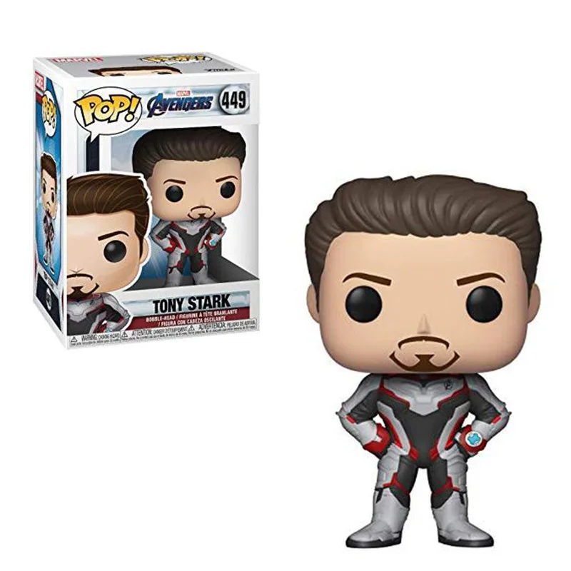 449 with box FUNKO POP Marvel Мстители Железный человек Капитан Америка Brinquedos ПВХ Фигурки Коллекция Модель оригинальная коробка подарки игрушки 2F26 - Цвет: 449 with box