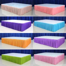 30 см Высота x 600 см длинный ледяной шелк свадебный сценический стол юбка для украшения из ткани свадебный стол плинтус для события Вечерние