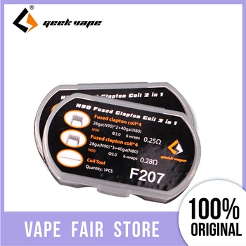 

8pcs GeekVape N90 Fused Clapton Coil 2 In 1 0.28ohm / 0.25ohm Premium Coil Reduced Carbon Deposit for DIY RTA/RDA/RDTA Cigarette
