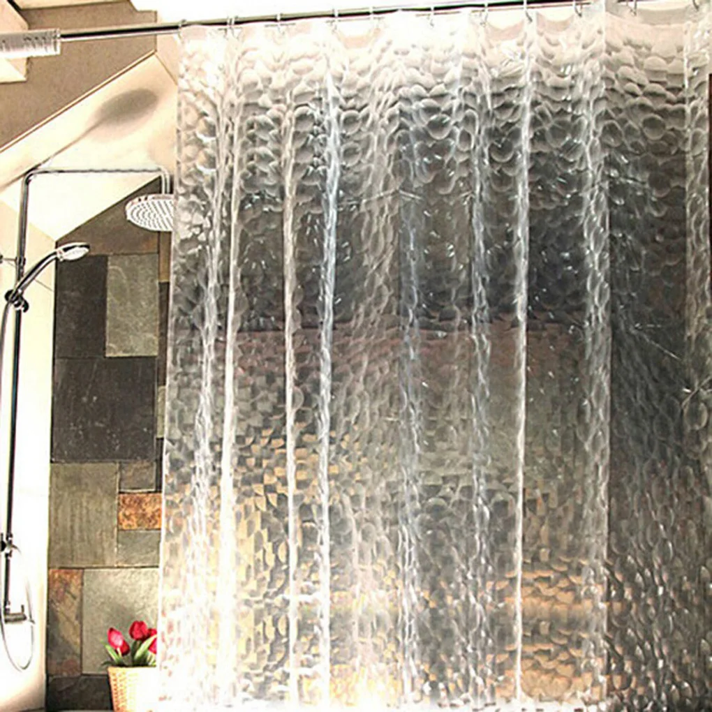 Waterproof 3D Shower Curtain Liner Pure Color Bathroom EVA Anti-Bacterial Mildew-Proof Environmental Decoration Bathroom Supply