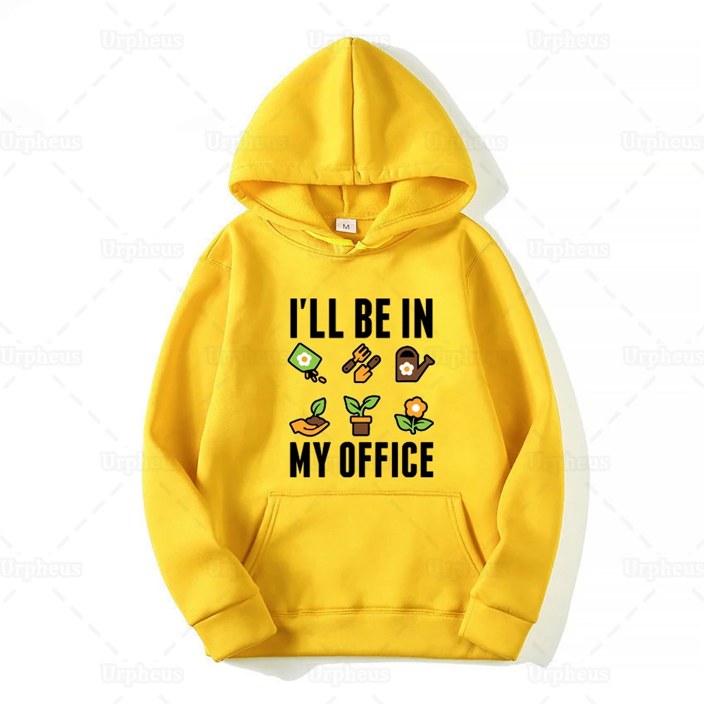 Новое поступление Garen толстовка с капюшоном I'll Be In My Office забавная толстовка с растительным принтом свитер для любителей натурального ботанического стиля подарок