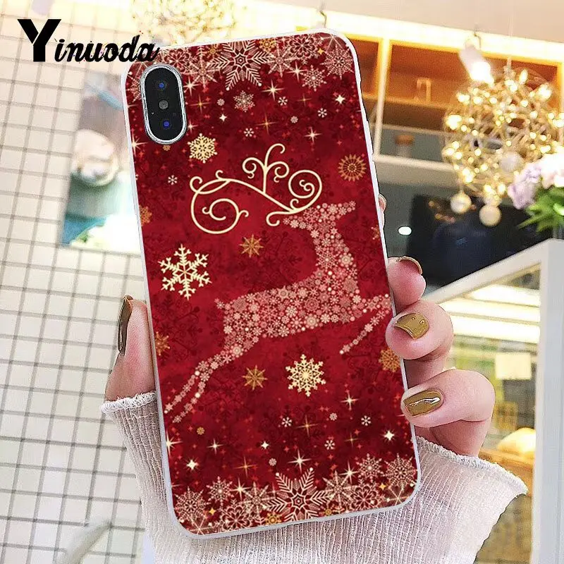 Yinuoda, Рождество, Год, олень, чехол, чехол для телефона, для iPhone 8, 7, 6, 6S Plus, X, 5, 5S, SE, XR, XS, XSMAX, чехол, Fundas Capa