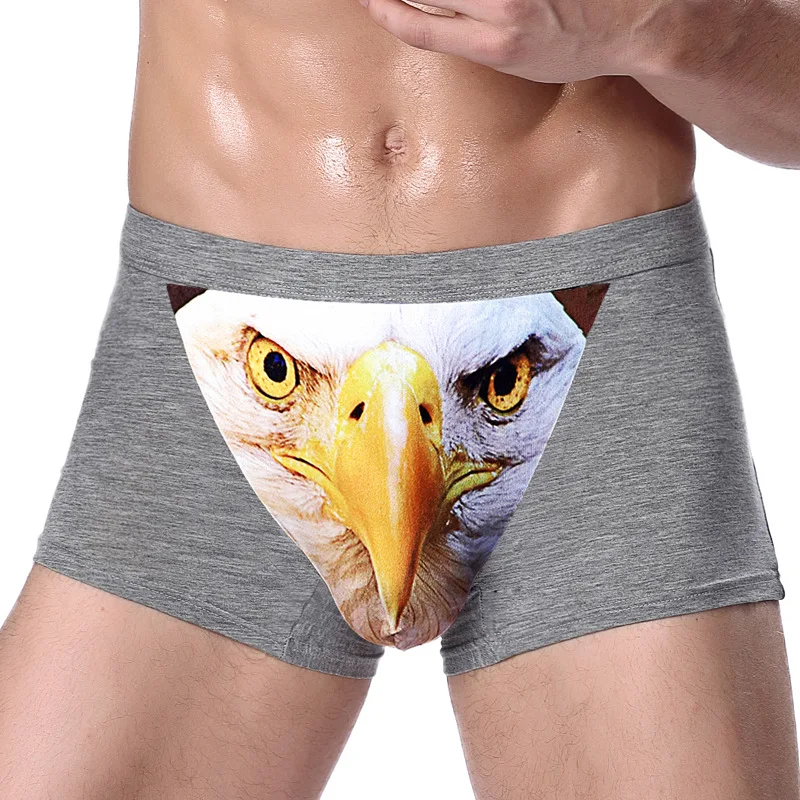 4XL Large Size Male Underwear Funny Cool Underpants Wolf Modal U Convex Underware Men Boxers Comfortable Soft boxer shorts man sports boxers