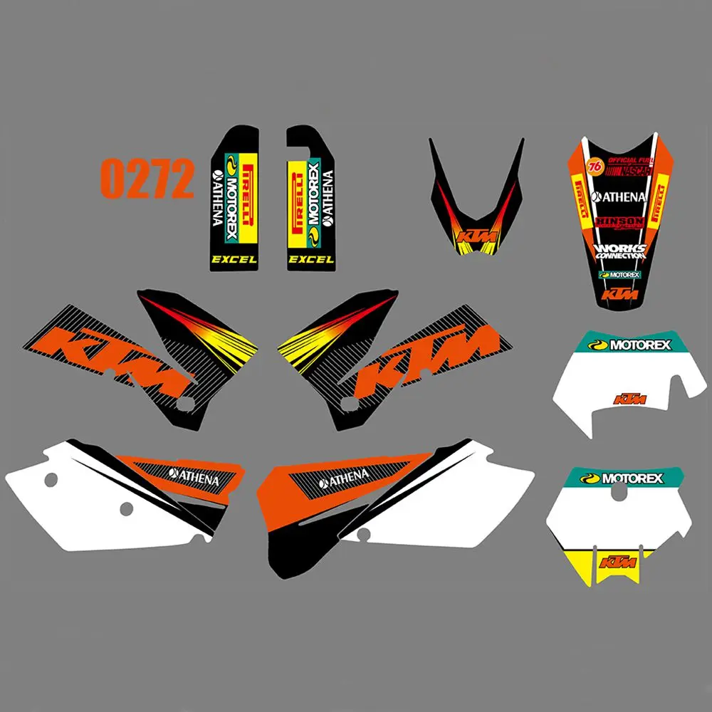 Полный графический Набор наклеек для KTM 125 200 250 300 400 450 525 540 2005 EXC 2006 2007