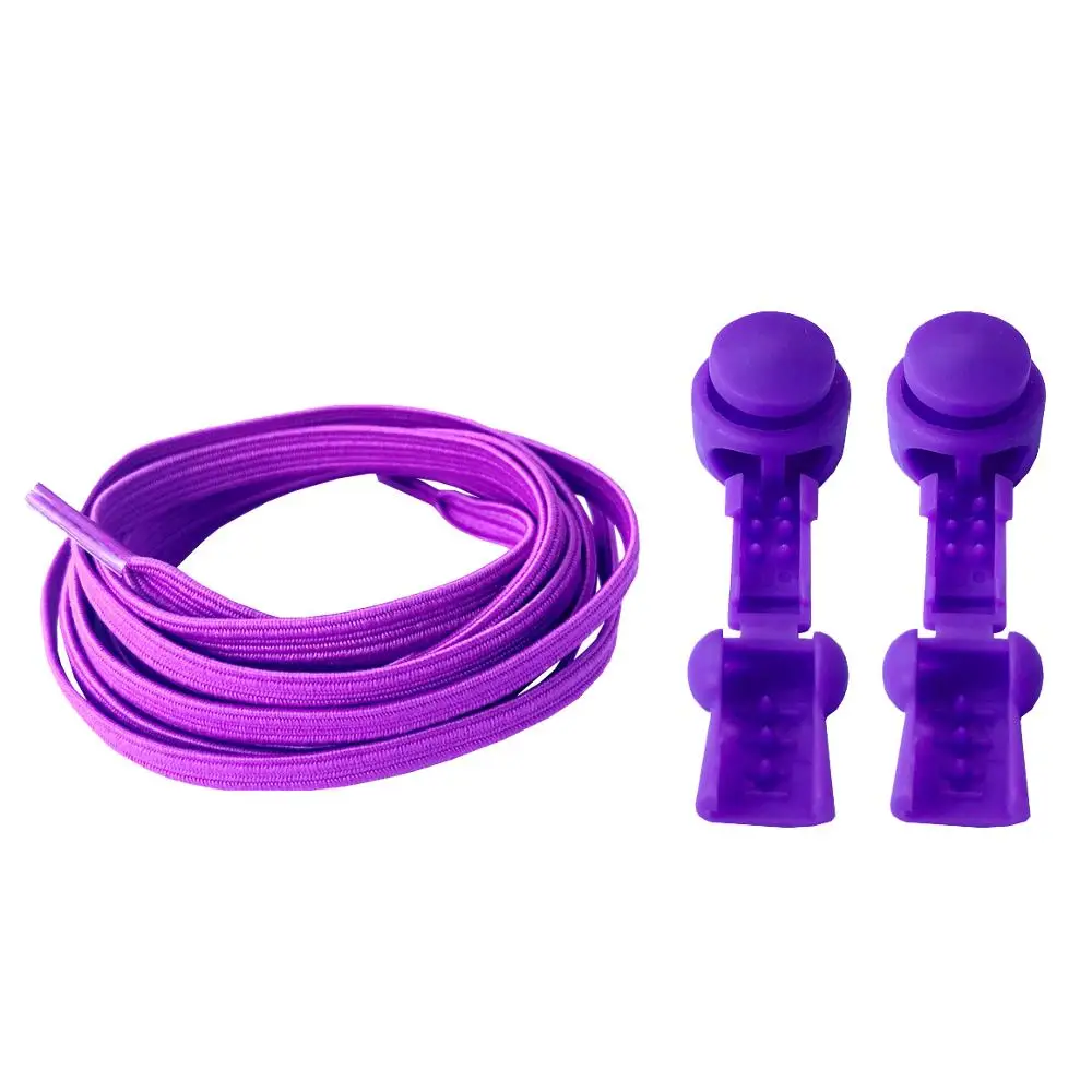 Purple Плоские эластичные шнурки для обуви, шнурки без шнурков, плоские шнурки для кроссовок, Спортивная повседневная обувь, различные цвета - Цвет: Purple