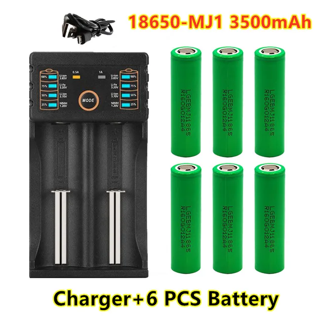 100 Original MJ1 3.7V 3500 mah 18650 Lithium Rechargeable Battery For