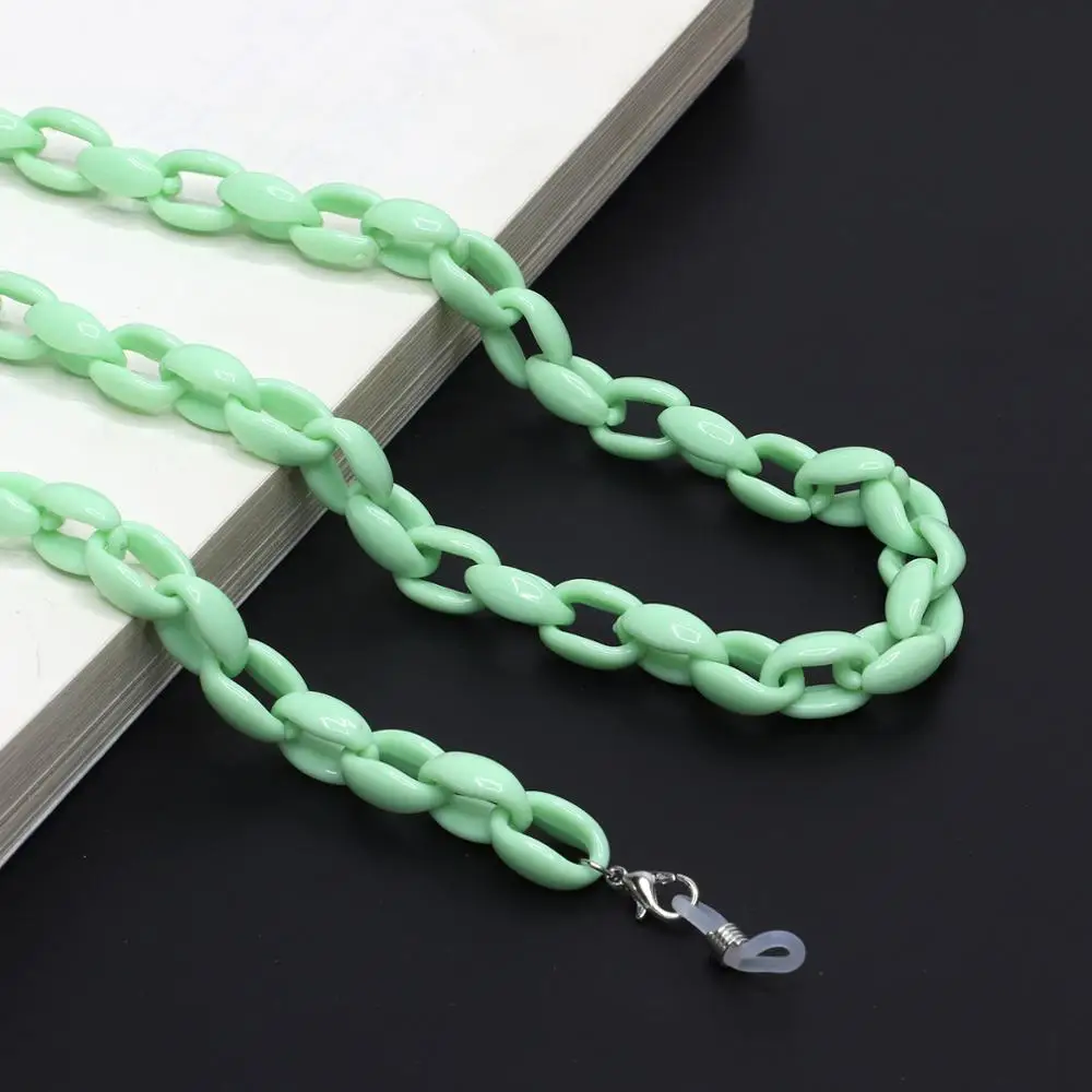 Solid Color Acrylic Eyeglasses Chain Fashion Colorful Chunky Acrylic Sunglasses Adjustable Holder Strap - Цвет: 7