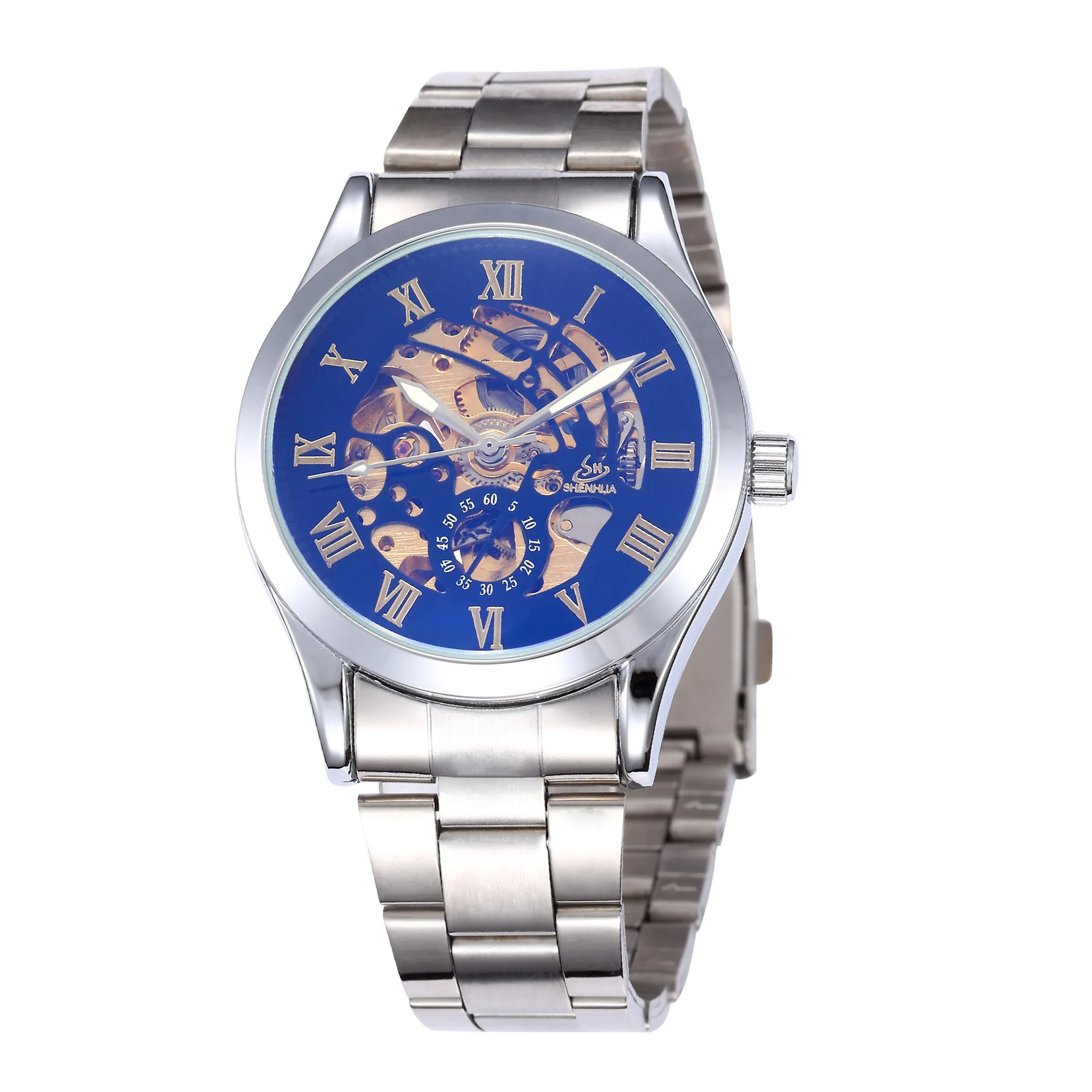 

Shenhua Gentry China Full Automatic Hollow out Steel Belt Leather Belt Analog Watch MEN'S Table