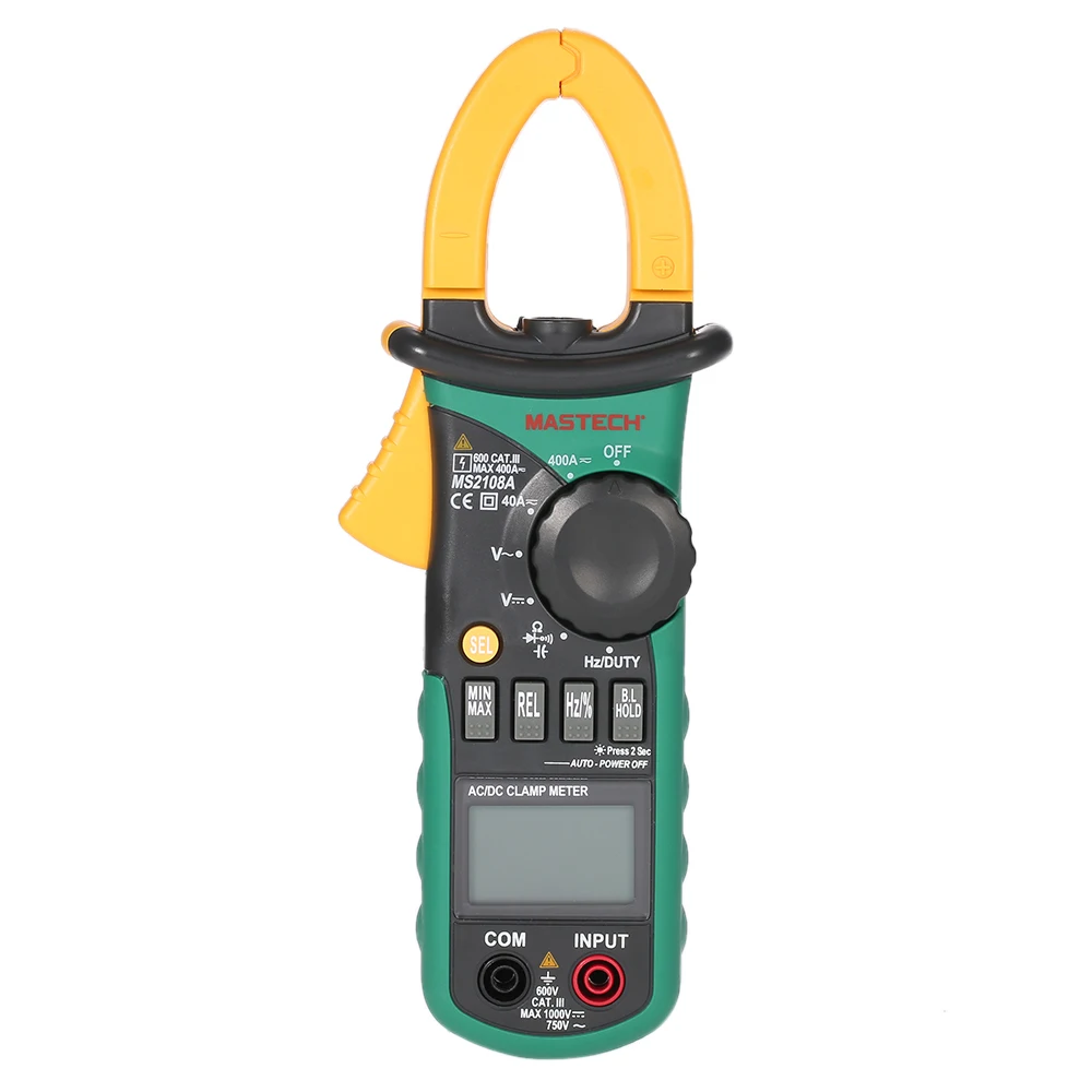 Mastech MS2108A цифровой мультиметр с зажимом частота Макс./мин. Значение измерения удерживающая лампочка сумка для переноски