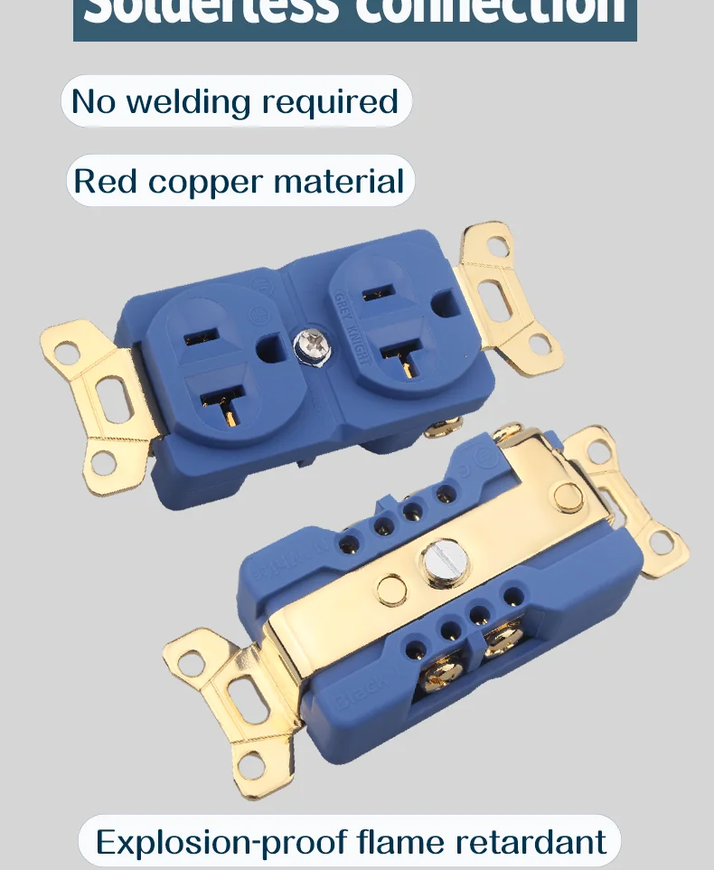 Distribuidor de Alta Qualidade Audiocrast Cobre Puro Ouro Ródio Chapeado Eua ac 20a Potência Duplex Receptáculo Tomada Fidelidade - Image 3
