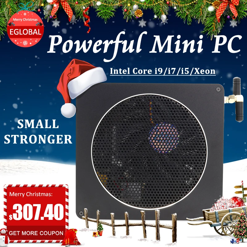  Eglobal Gaming Mini PC i9 i7 8850H i5 8300H 6 Core 12 Threads 2*DDR4/DDR3L NVMe M.2 Nuc Mini Comput