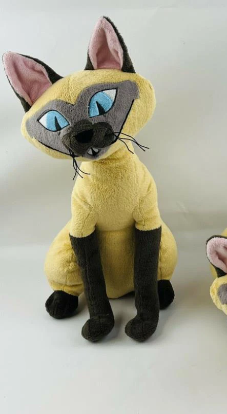 NEW DISNEY STORE SI SIAMESE CAT LADY & THE TRAMP STUFFED ANIMAL PLUSH TOY AM