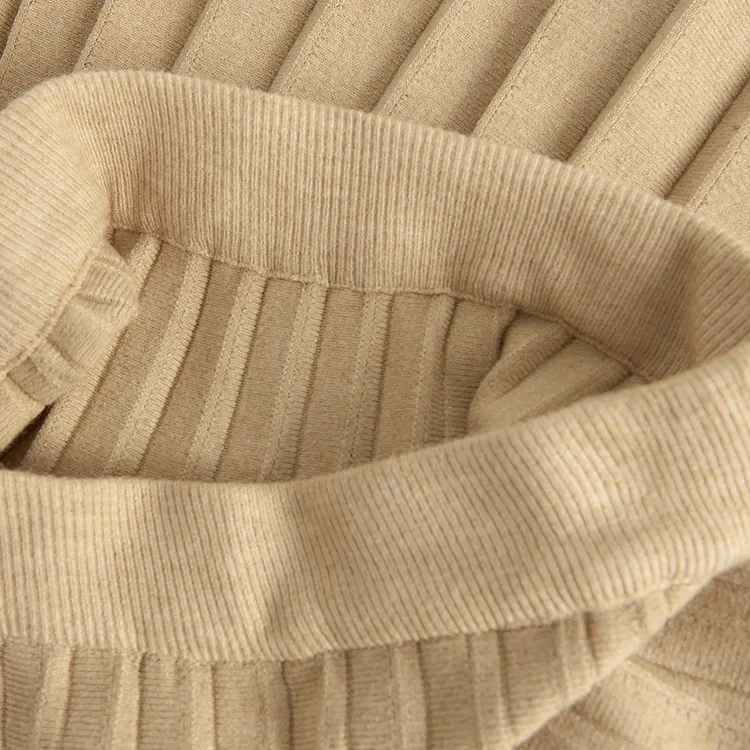 Винтажный зимний женский толстый свитер юбка эластичная высокая талия плиссированная миди трикотажная юбка трапециевидная Женская однотонная OL элегантная юбка