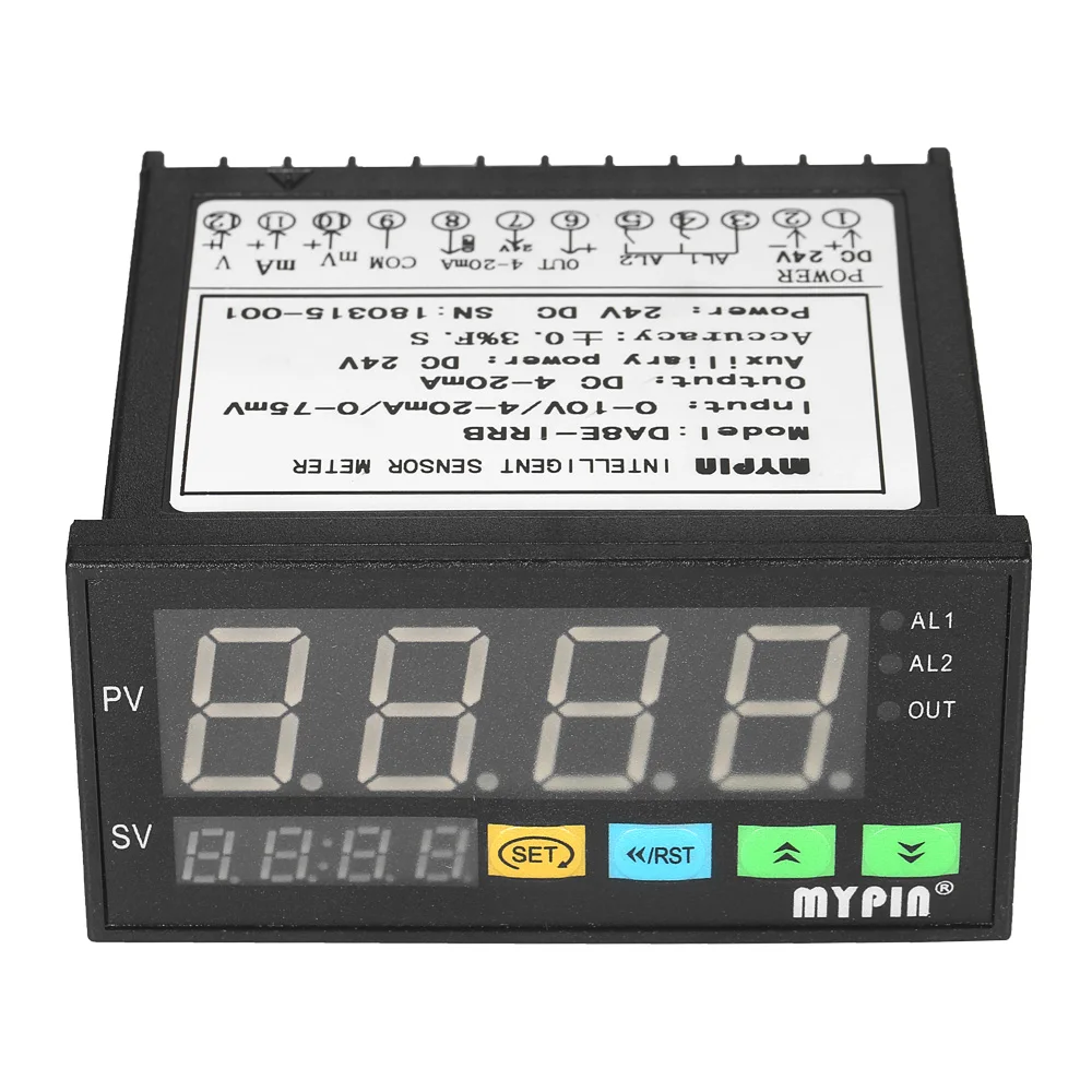 Multi-functional DC 24V digital programmable sensor meter with 2 Relay Alarm Output and 0~10V/4~20mA/0~75mV Input