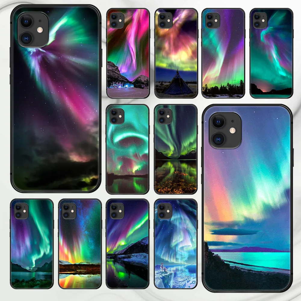 Чехол для телефона с северным светом неба корпус корпуса iphone 5 5s se 2020 6 6s 7 8 12 mini plus X