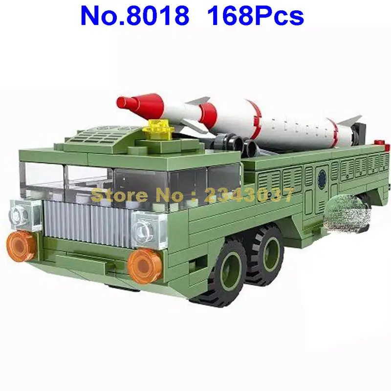 

8018 168pcs military army artillery ballistic missiles car truck winner building block Toy
