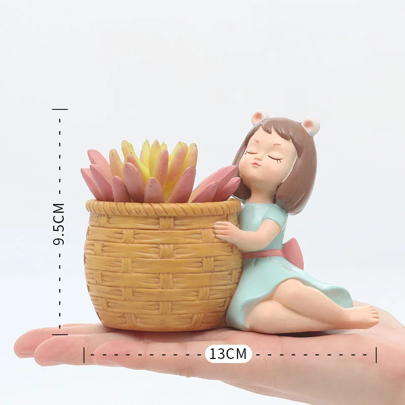 Феи сад миниатюры девочка цветок из смолы горшок мультфильм скульптура ремесла