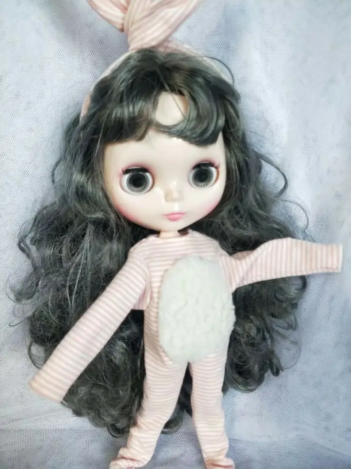 2 шт./компл. очаровательное Blyth белье для куколок розовые полосатые пижамы+ Милая повязка для волос для blyth 1/6 куклы одежда аксессуары