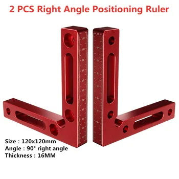

2 Pcs Aluminium Alloy 90 Degree 120x120mm Precision Clamping Woodworking Machinist Square Positioning Right Angle Clamping Ruler