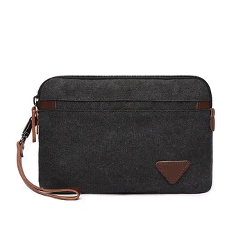 

Men's Wallet Cotton Canvas Long Wallet Multi-function Hand Bag Men's Mobile Phone Bag Large Capacity Clutch Bag