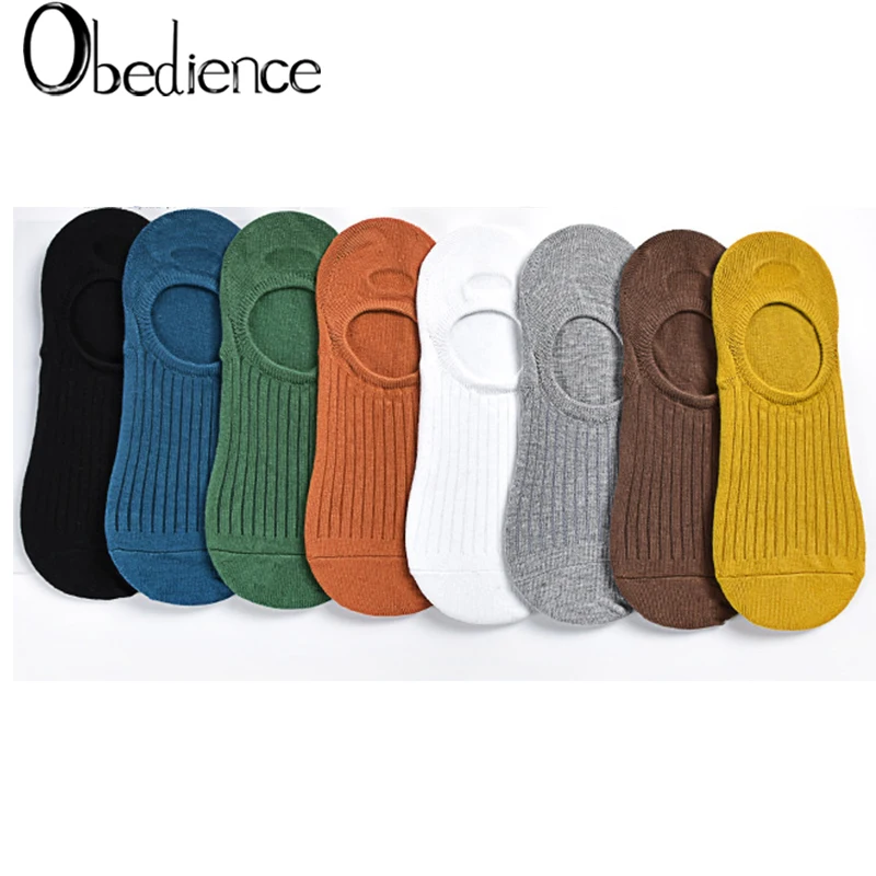 

hot sell Men's cotton shallow mouth invisible socks autumn and winter vertical stripes with silicone couple socks female Sox