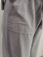 Pantalones de cintura elástica para mujer, pantalón gris de algodón, de talla grande, caqui, informal, holgado, hasta el tobillo, elegante, 5XL