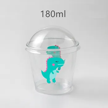 

50pcs Creative transparent clear plastic cups baking decoration mousse cake pastry cup pudding jelly yogurt dessert cup with lid