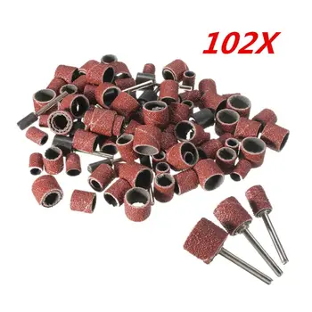 

102pcs 120 Grit Sanding Drum Kit With 1/2 3/8 1/4 Inch Sanding Mandrels Fit Tool 37MD