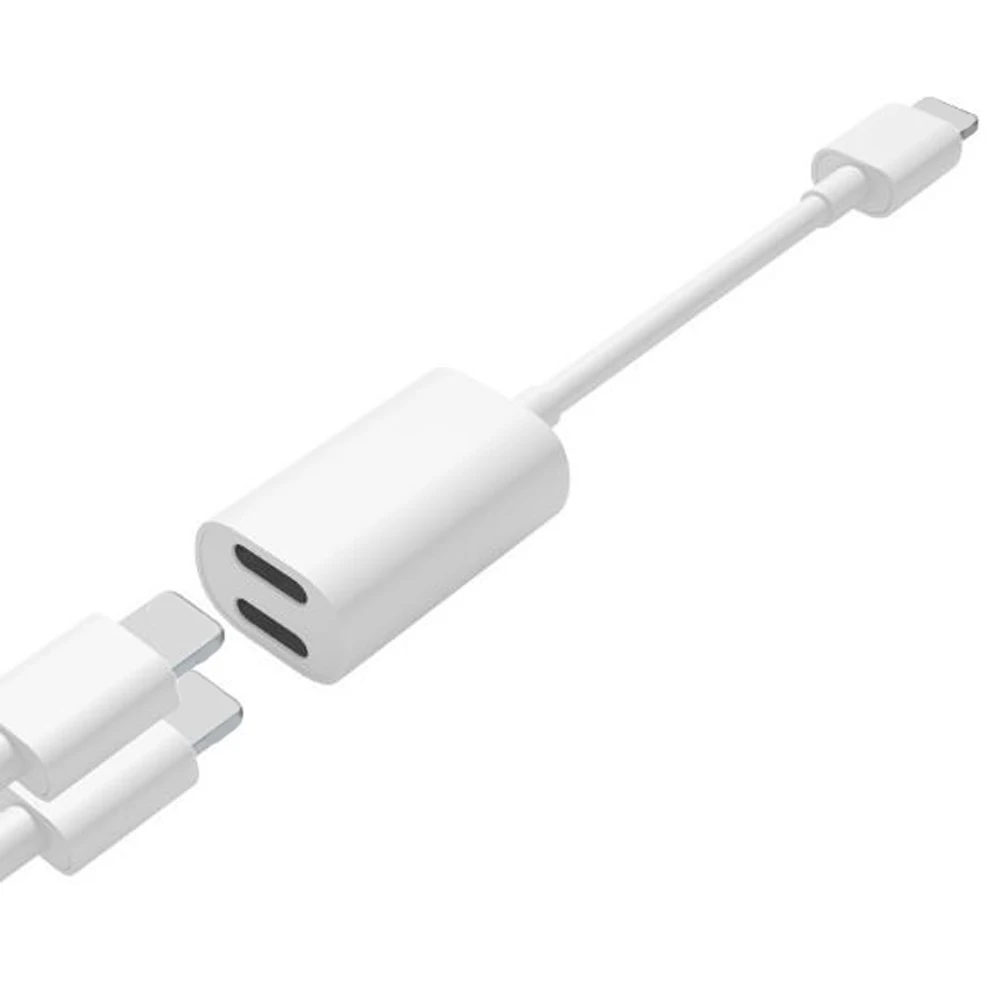 Двойная зарядка для Lightning адаптер аудио для iPhone X 7 8 plus для IOS 11 12 сплиттер наушники 2 в 1 Aux кабель конвертер