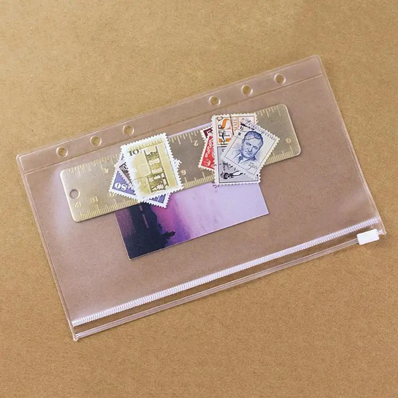 ПВХ А5 А6 А7 сумка на молнии для карт, сумки для хранения с отрывным листом, карманы, прозрачная свободная сумка с изображением листа с самодельной застежкой-молнией
