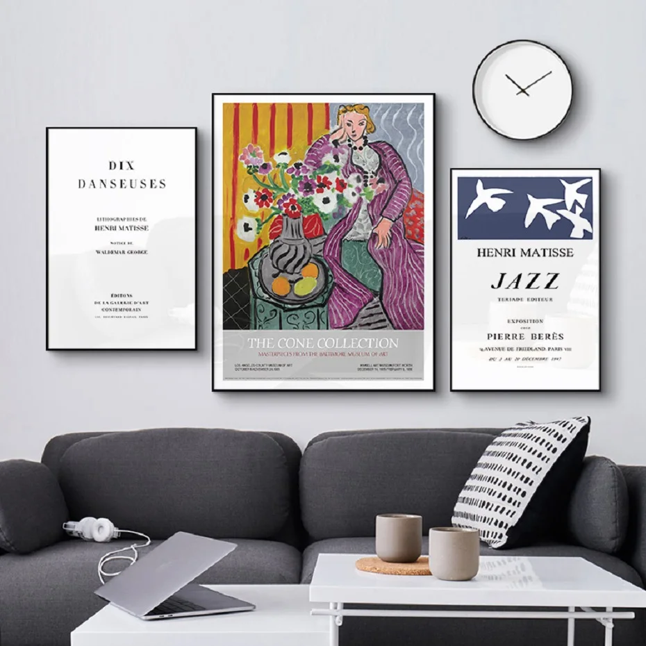 Скандинавские художественные постеры с надписью Matisse и принтами абстрактный
