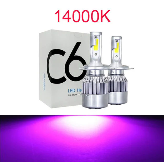 Muxall 8000LM/пара светодиодный лампы для передних фар 72 Вт авто фары автомобиля H7 светодиодный H1 H3 H27 H11 HB3 HB4 H4 H13 9004 9007 стайлинга автомобилей светодиодные лампы - Испускаемый цвет: 14000K