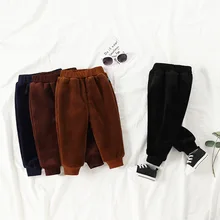 Bao jiahe/Новинка года, зимние штаны с подкладкой из плотного бархата для малышей возрастом от 1 года до 2 лет толстые теплые штаны для мальчиков и девочек